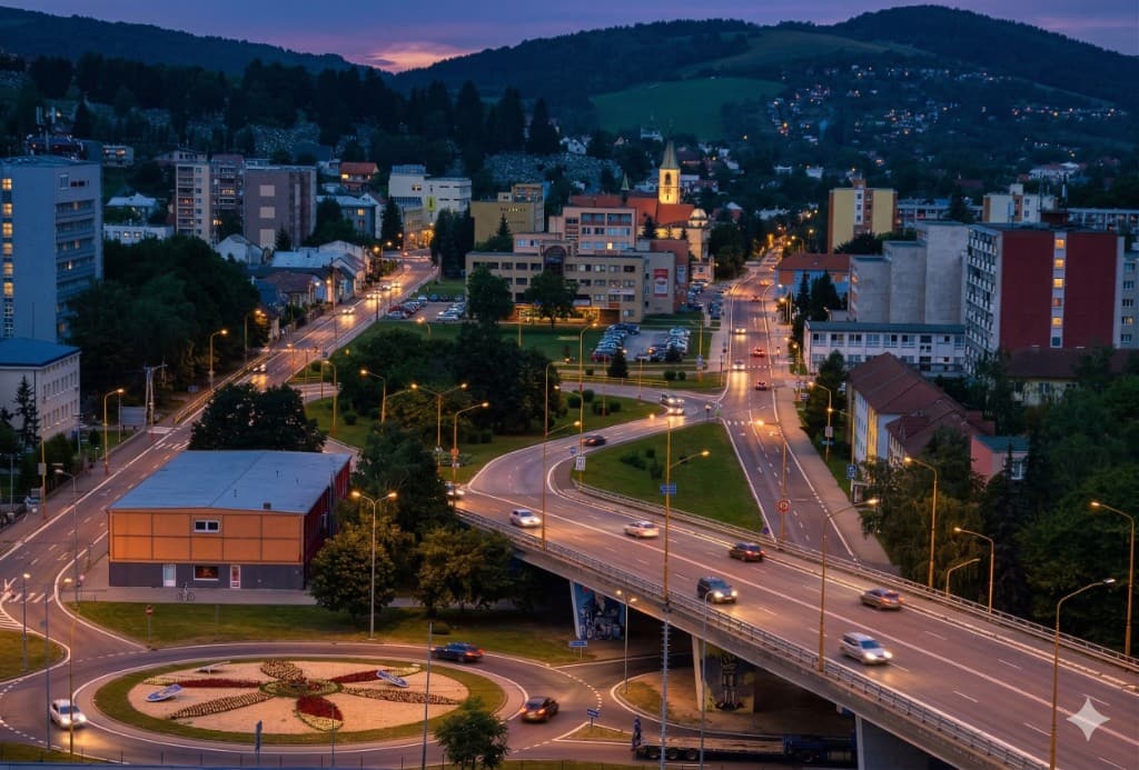 Humenné za súmraku — mesto, v ktorom jazdí Taxi Humenné